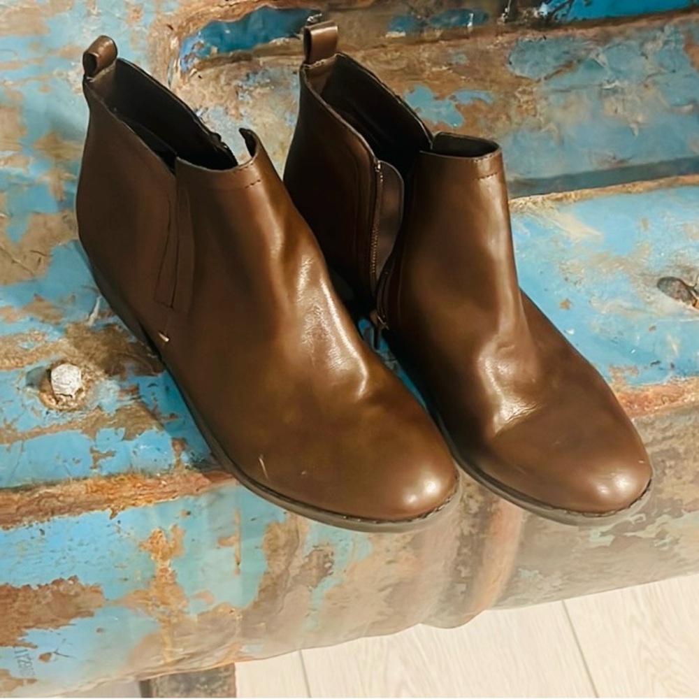⭐️American Rag Boots, Womens 8.5 M, Cadee Ankle Boots,Cognac Leather, EUC